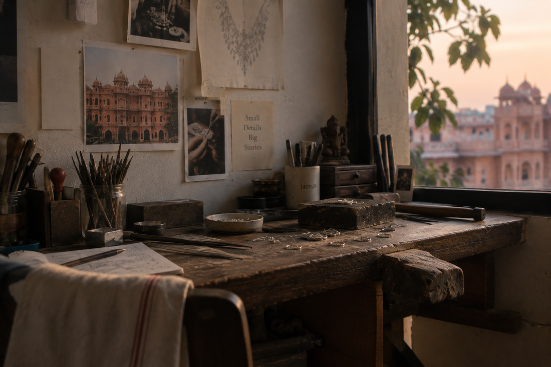 Kshitiz Jewelers studio — workbench and craftsmanship