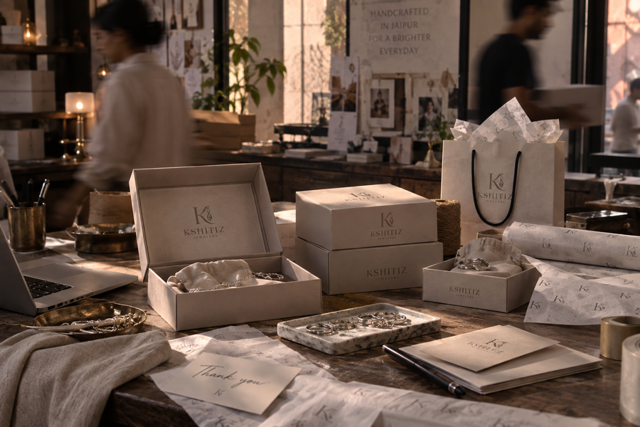 Kshitiz Jewelers studio — packing and craftsmanship detail