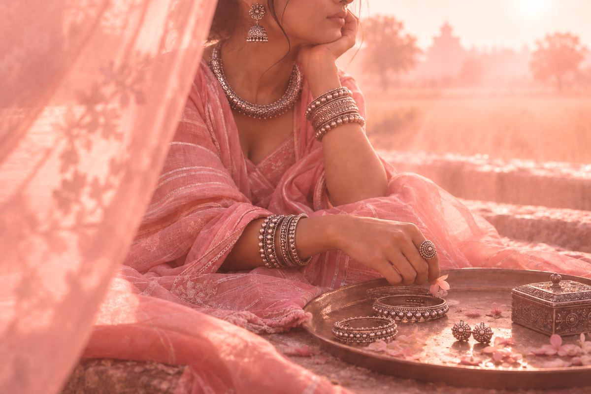 Silver jewellery, shaped by the hands of Jaipur.